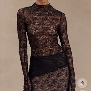 Meshki Black Lace Top